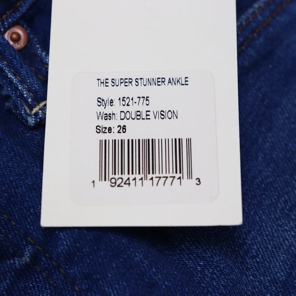 NWT Mother The Super Stunner Ankle Jeans Heart Print Pocket Double Vision 26 - Picture 6 of 8